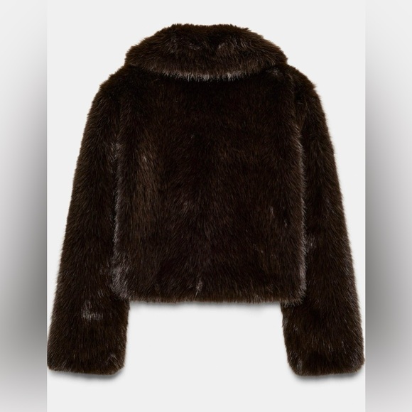 NWT Zara Women's Brown faux fur Jacket - Picture 2 of 5